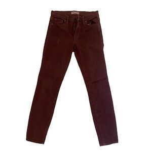 Madewell wine coloured skinny mid rise skinny ankle trousers size 25